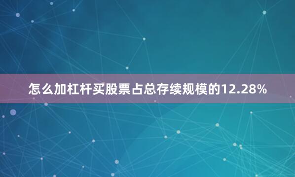 怎么加杠杆买股票占总存续规模的12.28%